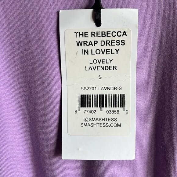 Smash + Tess Rebecca Wrap Style Dress Small Lovely Lavender Midi NWT - Picture 13 of 14